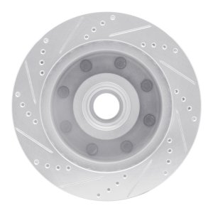 Ford F-250 Brake Rotor (1) - Front Right - R1 Concepts - Drilled & Slotted - Silver - `99-`02